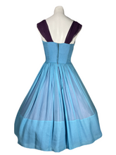 Load image into Gallery viewer, 1950’s Blue and Purple Chiffon Party Dress Size S
