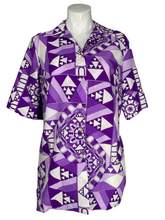 Load image into Gallery viewer, 1970’s Purple Psychedelic Blouse Size L
