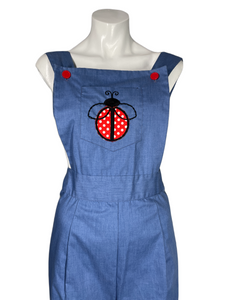 1970’s Chambray Ladybug Overalls Size M