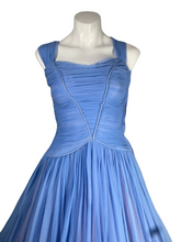 Load image into Gallery viewer, 1950’s Blue Chiffon Prom Dress Size XS/S
