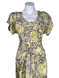 1940’s Chartreuse Rayon day Dress Size S/M
