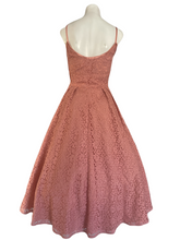 Load image into Gallery viewer, 1950’s Pink Lace Party Dress Size S/M

