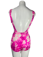 Load image into Gallery viewer, 1970&#39;s Hot Pink Floral Bathing Suit Size S/M
