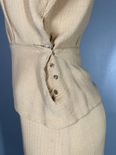 Load image into Gallery viewer, 1940&#39;s Cream Crepe Day Dress Size S
