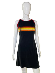 1990’s Rainbow Striped Knit Tank Dress Size M