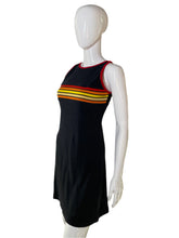 Load image into Gallery viewer, 1990’s Rainbow Striped Knit Tank Dress Size M
