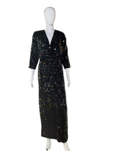 Load image into Gallery viewer, 1980’s Glittering Oleg Cassini Black Sequin Gown Size M
