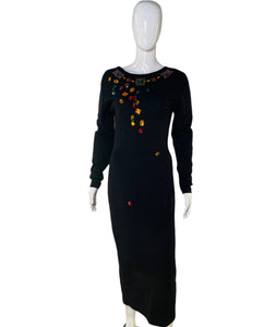 1990’s Andrea Jovine Jeweled Knit Gown Size M