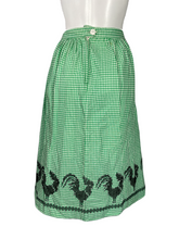 Load image into Gallery viewer, 1950&#39;s Gingham with Rooster Cross Stitch Skirt Size M
