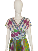 Load image into Gallery viewer, 1950’s Cotton Harlequin Print Party Dress Size S
