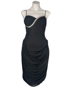 1960's Rhinestoned Chiffon Cocktail Dress Size S