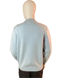 1970’s Baby Blue St. Croix Wool and Suede Cardigan