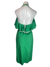 Load image into Gallery viewer, 1970&#39;s &quot;Mollie Parnis&quot; Green Linen Summer Dress Size S
