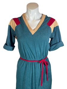 1970's Color-block Terrycloth Day Dress Size S/M