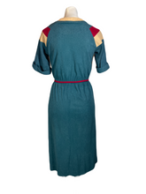 Load image into Gallery viewer, 1970&#39;s Color-block Terrycloth Day Dress Size S/M
