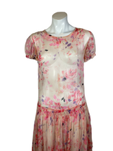 Load image into Gallery viewer, 1920&#39;s Floral Chiffon Dress Size S
