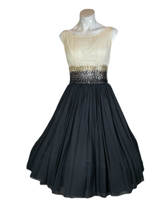 1950's Chiffon Party Dress Size S