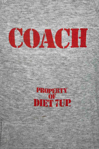 1980's Heather Gray Diet 7-Up "Coach" Hooded Sweatshirt Size M/L