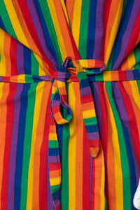 1980's Male Power Rainbow Striped Robe