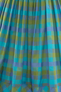 1950's Candy Jones Blue Plaid Day Dress Size XS