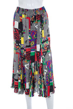 Load image into Gallery viewer, 1980&#39;s Multicolor Funky Graphic Print Skirt Size M/L
