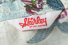 Load image into Gallery viewer, 1960&#39;s Shirley of Atlanta White and Blue Printed Blouse Size S
