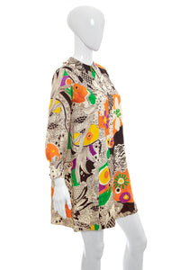 1960's Ed Volin Mod Psychedelic Print Dress Size M/L