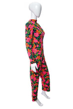Load image into Gallery viewer, 1960&#39;s Floral Printed Long Sleeve Jumpsuit Size S

