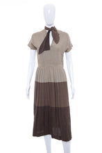 Load image into Gallery viewer, 1940&#39;s Parklane Juniors Tri-tone Color-block Midi Dress Size S
