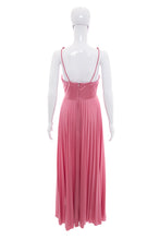 Load image into Gallery viewer, 1970&#39;s Pink Pleated Maxi Dress Size S
