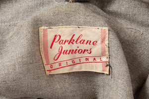 1940's Parklane Juniors Tri-tone Color-block Midi Dress Size S