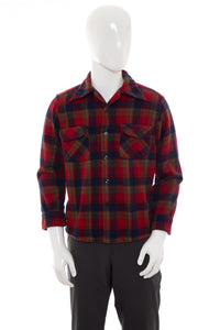 1950's Pendleton Red Plaid Shirt Size M