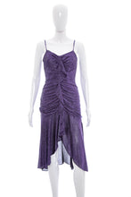 Load image into Gallery viewer, 1980&#39;s S.G.Too Purple Metallic Lurex Disco Dress Size XS
