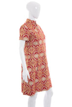 Load image into Gallery viewer, 1960&#39;s Red and Gold Metallic Brocade Cocktail Dress Size M
