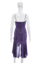 Load image into Gallery viewer, 1980&#39;s S.G.Too Purple Metallic Lurex Disco Dress Size XS
