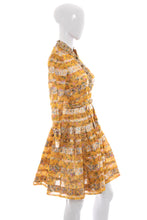 Load image into Gallery viewer, 1960&#39;s Gold and Silver Metallic Chiffon Party Dress Size S
