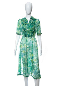1950's Scott Originals Floral Printed Day Dress Size L