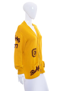 1970's Whiting Yellow Clifton Arizona High School Letterman Jacket Size L