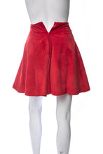 Load image into Gallery viewer, 1990&#39;s Tannery West Red Leather A-Line Mini Skirt Size XS
