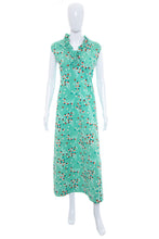 Load image into Gallery viewer, 1960&#39;s Sears Fashions Mint Confetti Print Maxi Dress Size XXL
