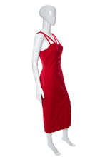 Load image into Gallery viewer, 1990&#39;s Guess Red Velvet Gown Size s
