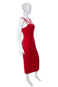 1990's Guess Red Velvet Gown Size s