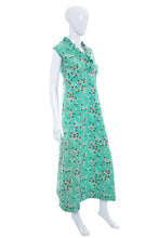 Load image into Gallery viewer, 1960&#39;s Sears Fashions Mint Confetti Print Maxi Dress Size XXL
