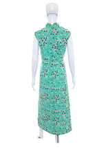 Load image into Gallery viewer, 1960&#39;s Sears Fashions Mint Confetti Print Maxi Dress Size XXL
