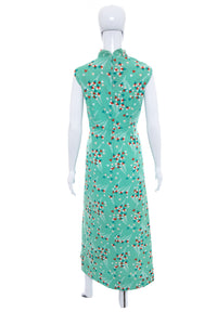 1960's Sears Fashions Mint Confetti Print Maxi Dress Size XXL