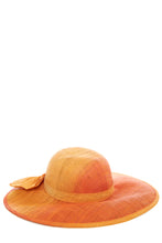 Load image into Gallery viewer, 1980&#39;s Liz Claiborne Orange Ombre Woven Wide Brim Hat
