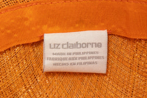 1980's Liz Claiborne Orange Ombre Woven Wide Brim Hat