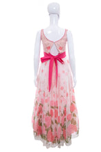 Load image into Gallery viewer, 1960&#39;s Emma Domb Pink Rose Print Gown Size XS
