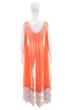 Load image into Gallery viewer, 1960&#39;s Orange and White Lace Night Gown Size XL/XXL
