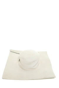 1950's Lilly Dache White Square Wide Brim Hat